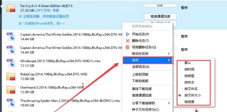 迅雷极速版如何让下载的文件按照文件的大小排列？迅雷极速版让下载的文件按照文件的大小排列的方法