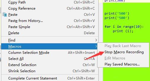 pycharm使用过程中如何对当前录制宏？pycharm使用过程中对当前录制宏的方法
