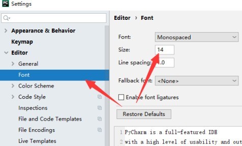 pycharm怎么调整字体大小？pycharm调整字体大小的方法