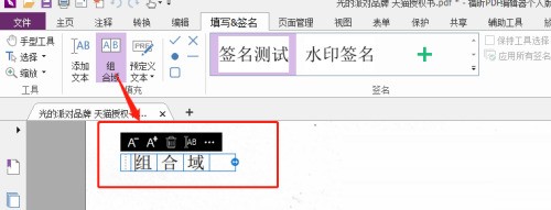 福昕PDF编辑器怎么设置组合域？福昕PDF编辑器设置组合域教程