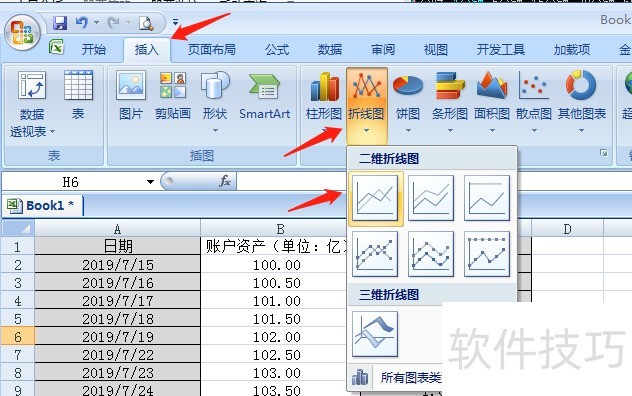 Excel怎么制作基金净值折线图