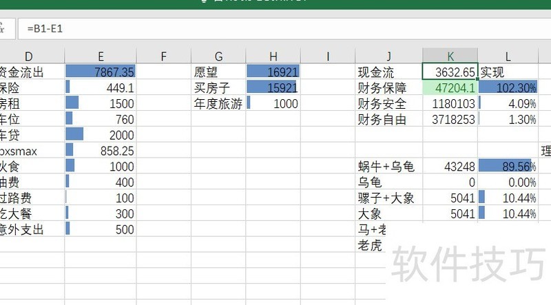 用excel维护个人资产表