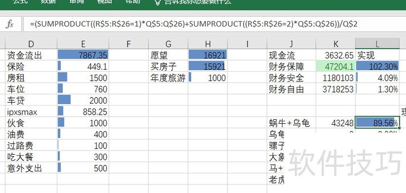 用excel维护个人资产表