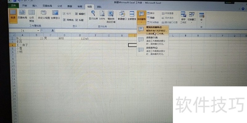 Excel中如何固定表头首行文字或者首列文字？