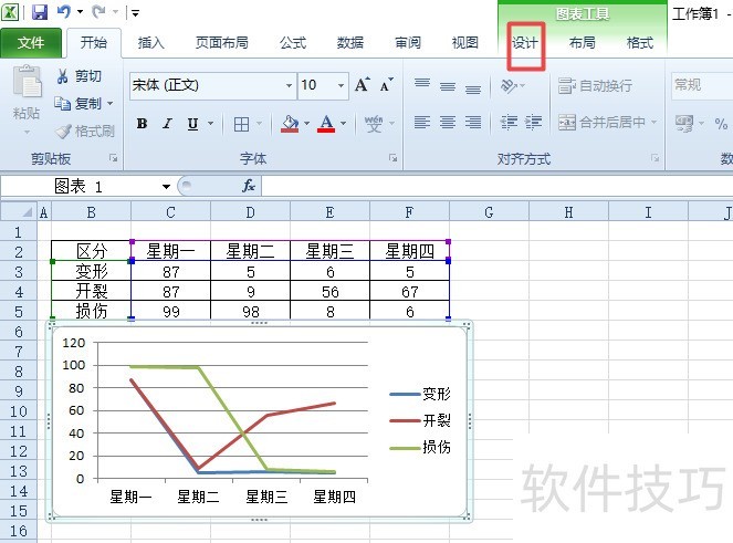 excel2010如何快速更换插入的图表