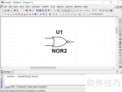 Multisim怎么放置或非门? Multisim怎么放置或非门?