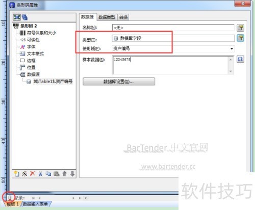 BarTender�п��ٶϿ����������ݿ�