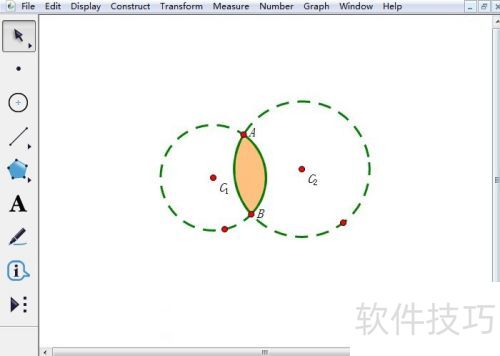 如何用课件制作工具画两圆公共部分 如何用课件制作工具画两圆公共部分