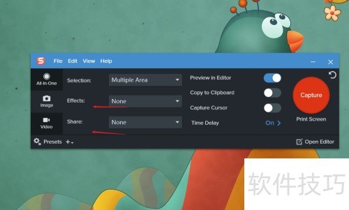 Snagit 2020怎样同时截图多个区域? Snagit 2020怎样同时截图多个区域?