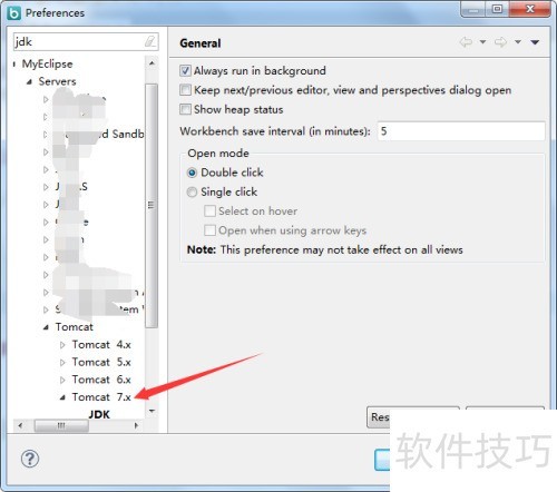 MyEclipse�������tomcat��JDK