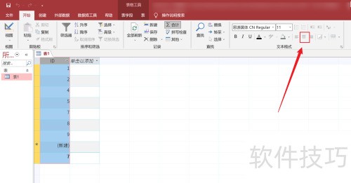 Access如何给单元格居中 Access如何给单元格居中