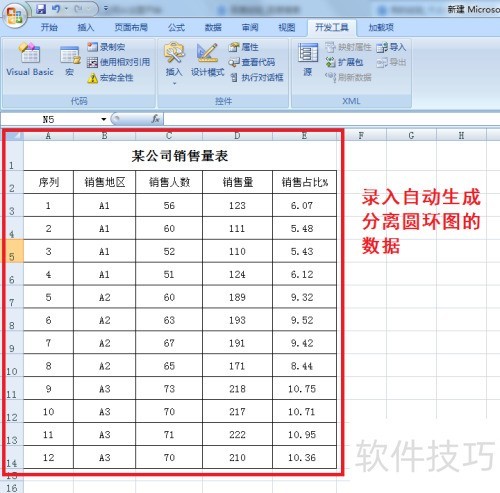 ExcelVBA教程:自动生成分离圆环图 ExcelVBA教程:自动生成分离圆环图