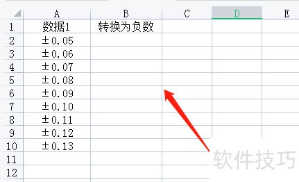 excel中怎样用函数法将正负数转换为负数