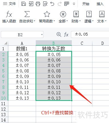 excel中怎样将正负数转化为正数