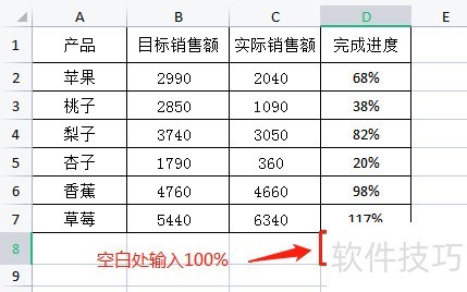 Excel表格中怎样制作进度条