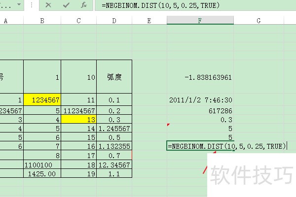 ExcelʹNEGBINOM.DIST