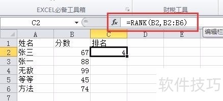 Excel2010 rankʹ