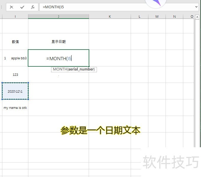 怎么使用Excel公式中的MONTH函数