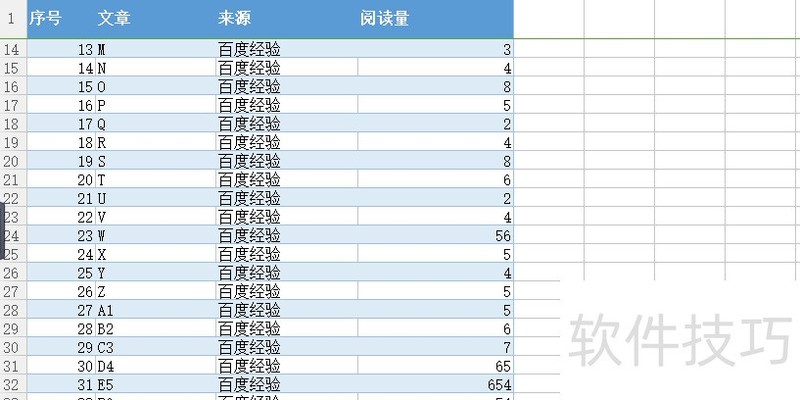 WPS表格如何冻结行列