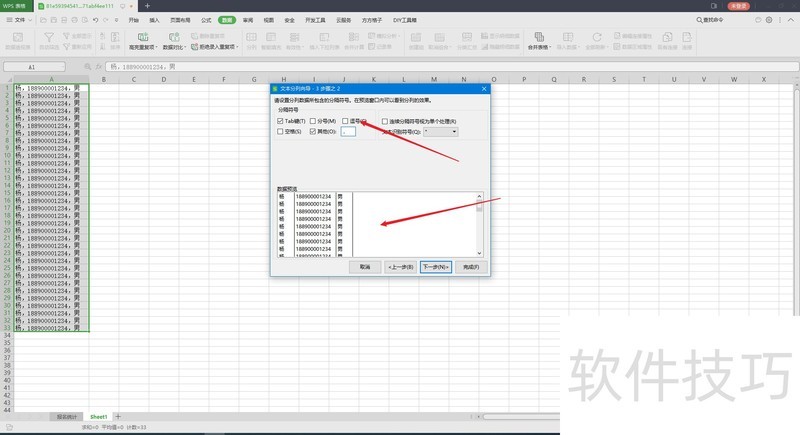 WPS表格数据分列怎么使用？