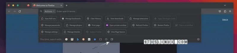 Firefox 115 Beta  Quick Actions