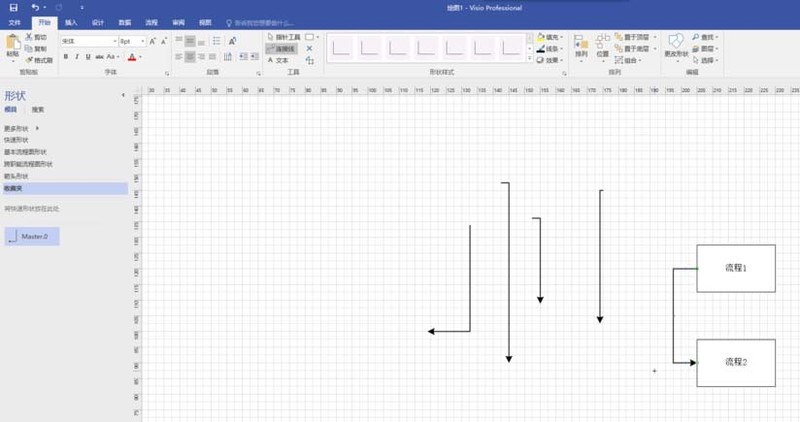 microsoft office visio中使用默认有箭头连接线的具体操作步骤-zol
