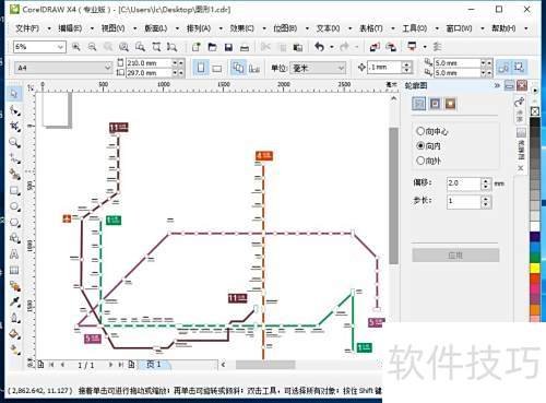 CorelDRAW X4 �������ڵ�����·ͼ