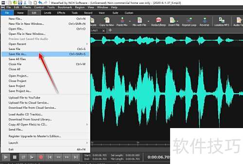 ���ʹ��WavePad���߶���Ƶ�ļ����зָ�