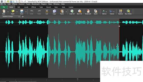 ���ʹ��WavePad���߶������ļ�Ƭ�ν��о���