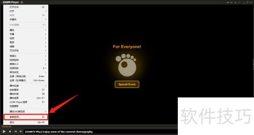 GOM Player��ô�����Զ���ʾ��Ļ