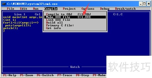 在Turbo C 2.01中,怎样使用命令行参数? 在Turbo C 2.01中,怎样使用命令行参数?