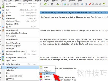 ��ô��HippoEDIT��ѡ�����ַ������и�����ɫ